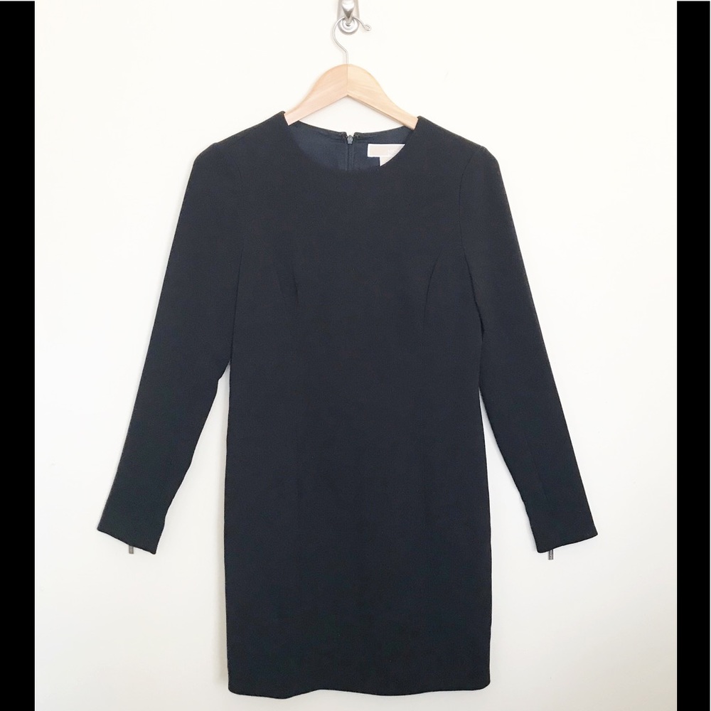 Michael Kors Black Dress Zipper Detail Sleeves 8 M